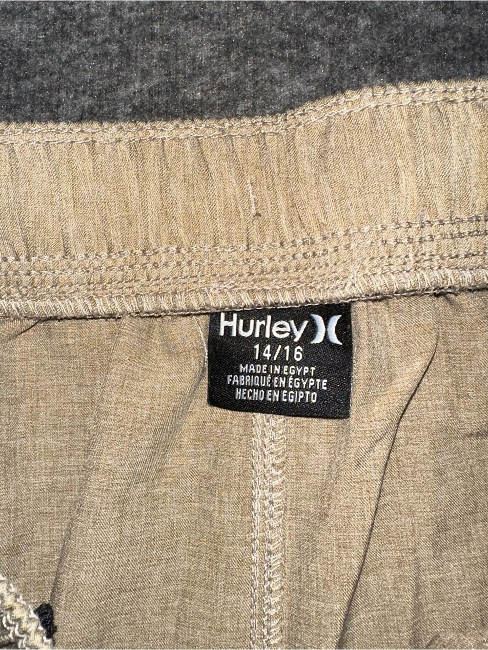 Hurley Boys Khaki Hybrid Shorts Size 14/16 Performance Stretch Drawstring - Picture 3 of 7